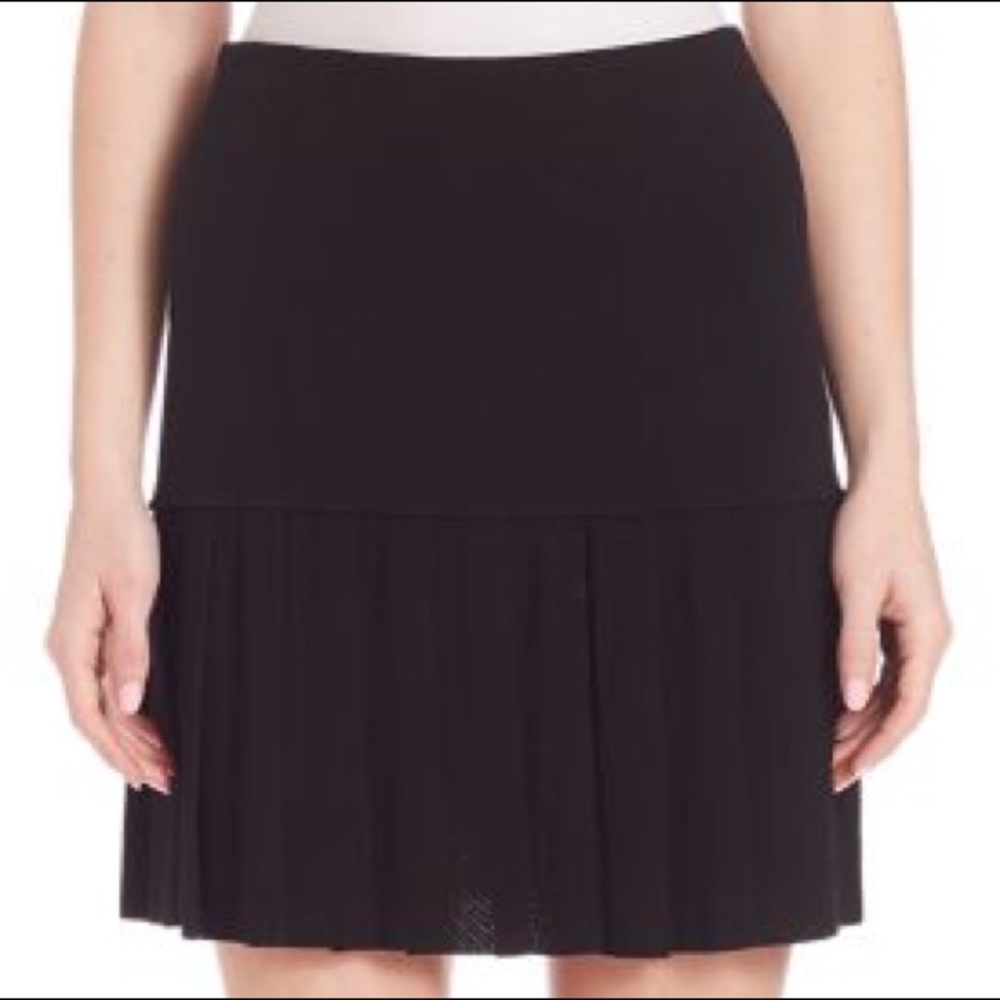 Theory Darella Prosecco Pleated Mini Skirt In Black small